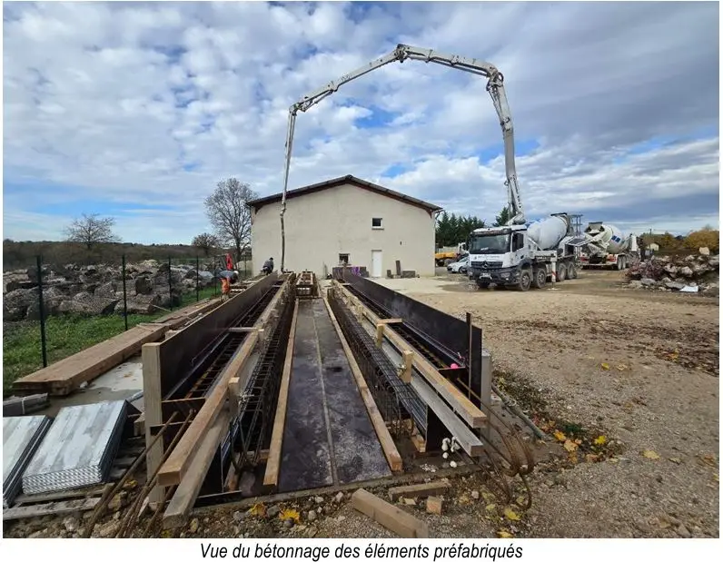Pont de la morte bétonnage des poutres